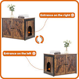 DWANTON Litter Box Enclosure, Cat Litter Box Furniture Hidden, Reversible Entrance Can Be on Left or Right Side, Wooden Cat Washroom Indoor, Fit Most of Litter Box, Rustic Brown, 27.6 Inches Dwanton