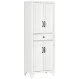 HOMCOM 67" Tall Freestanding Kitchen Pantry Cabinet, 4-Door Storage Cabinet with Drawer and Adjustable Shelves for Dining Room, White HOMCOM