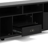 SIMPLIHOME Burlington SOLID WOOD 72 Inch Wide Transitional TV Media Stand in Black for TVs up to 80 Inches, For the Living Room and Entertainment Center SIMPLIHOME