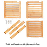BERYLAND Bamboo Corner Shelf - 3 Tier 10 x 10 inch and 11.5 inches high. Kitchen Cabinet Organizer - Pantry Organization and Storage - Bathroom Countertop Shelves BERYLAND