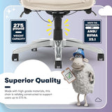 Serta Bryce Executive Office Chair, Ergonomic Computer DeskChairs with Patented AIR Lumbar Support, Comfy Body Pillows, Height Adjustable, Swivel Base with Wheels, Bonded Leather, Cream White Serta