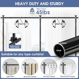 AKTOP Room Divider, No Drilling Curtain Tension Rods Wall Divider for Room Separation, 4-10ft(H) 30-147"(W) Adjustable, Heavy Duty Floor to Ceiling Space Separator Privacy Dividers for Rooms, Black AKTOP