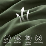 SunStyle Home King Size Comforter Set - 3 Pieces Box Stitched Reversible Comforters King Size, Lightweight Bedding Sets with 1 Down Alternative Comforter and 2 Pillow Shams for All Seasons,Green SunStyle Home