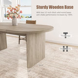 GarveeHome 70.8 Inch Oval Dining Table for 6-8 People, Long Large Kitchen Table with Thick Sturdy Wooden Base, Farmhouse Dining Room Table for Kitchen, Living Room, Office (Gray) GarveeHome