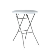Best Choice Products 32in Bar Height Folding Table, Round Indoor Outdoor Accessory for Patio, Backyard, Dining Room, Events w/Thick Table Top, Metal Frame, Locking Legs, 330lb Weight Capacity - White Best Choice Products