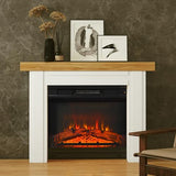 HOMCOM Modern Fireplace Mantel, Freestanding Fireplace Surround with Leg for Electric Fireplaces, 51.2" W x 40.6" H, Natural Wood HOMCOM