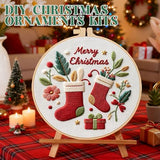 Christmas Embroidery Kits 4 Set DIY Needlepoint Kit for Adults Beginners Cross Stitch Kits for Craft Lover Christmas Gifts