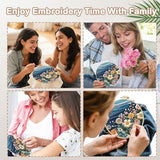 HINITOYOU Embroidery Kit, Seaside Flower Cross Stitch Kits Embroidery Starter Kit Needlepoint Kits for Adults with Stamped Pattern, Bamboo Hoops, Scissors, Needles Instructions