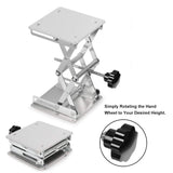 stonylab 6 x 6 inch Lab Scissors Jack, 150 x 150mm Stainless Steel Laboratory Support Jack Platform Lab Lift Stand Table, Expandable Lift Height Range from 75mm to 260mm, Support Weight 10KG stonylab