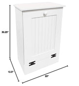 Tilt Out Wooden Trash Cabinet (Solid - Cottage White) Sawdust City