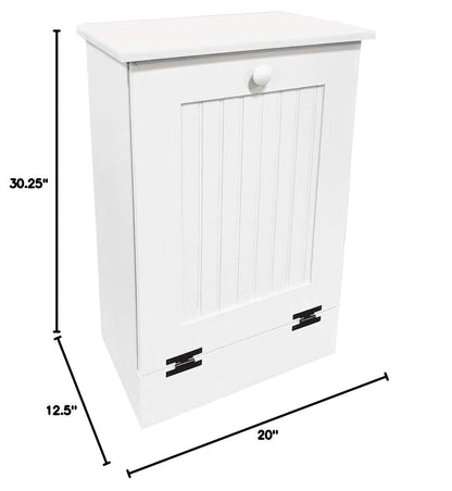 Tilt Out Wooden Trash Cabinet (Solid - Cottage White) - WoodArtSupply