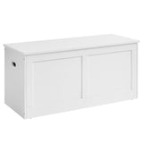 VASAGLE Storage Chest, Storage Trunk with 2 Safety Hinges, Storage Bench, Shoe Bench, Farmhouse Style, 15.7 x 39.4 x 18.3 Inches, for Entryway, Bedroom, Living Room, Cloud White ULSB164W01 VASAGLE