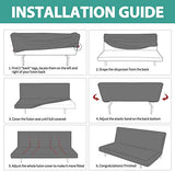 MIFXIN Futon Slipcover Armless Folding Sofa Cover Stretch Elastic Couch Furniture Protector for 3 Seat Foldable Futon Sofa Bed Without Armrests (Blue Maple Leaf) MIFXIN