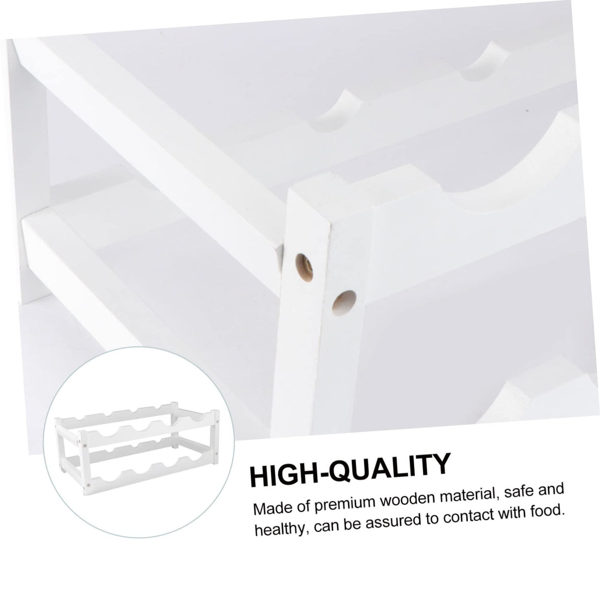 SHOWERORO Wood Wine Bottle Stand Wine Rack Decoration Wine Stand Countertop Wine Organizer Wine Storage Rack Wine Bottle Organizer Wine Rack Stand Wooden White Display Stand Vertical SHOWERORO