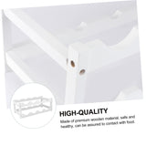 SHOWERORO Wood Wine Bottle Stand Wine Rack Decoration Wine Stand Countertop Wine Organizer Wine Storage Rack Wine Bottle Organizer Wine Rack Stand Wooden White Display Stand Vertical SHOWERORO