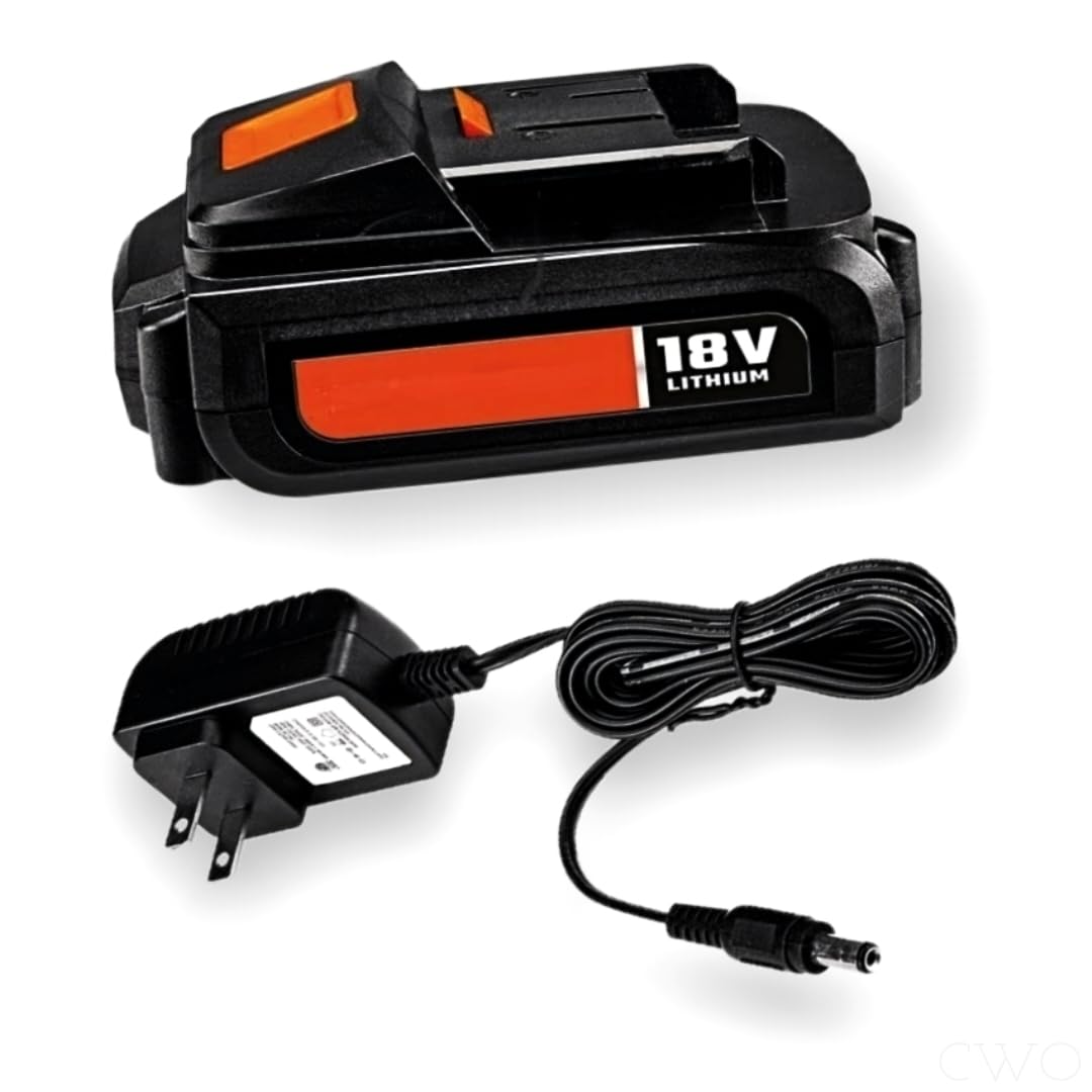 New!! Warrior 18V 1.5 Ah Lithium Battery with Charger - Power and Charge All Your Warrior 18V Lithium Tools with This Reliable Battery and Charger Generic