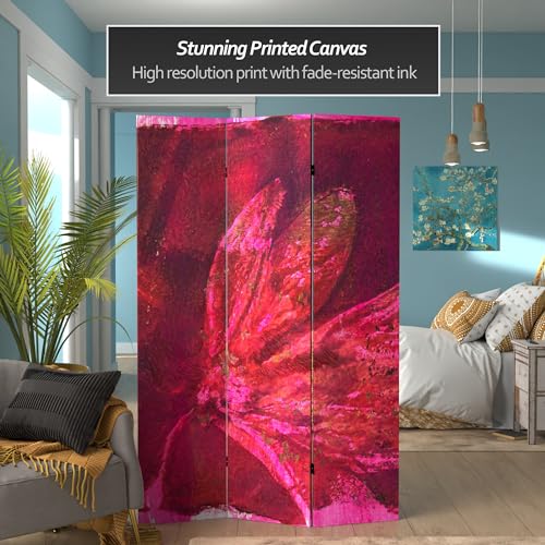 6 ft. Tall Double Sided Desire Canvas Room Divider Red Lantern