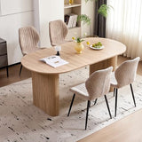 Valivestia Oval Dining Table, 70.8" Modern Wood Kitchen Table for 4-6 People with Sturdy Legs, for Dining Room Kitchen, Natural Color Valivestia