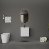 AmpleCharmic 20 Inch Bathroom Vanity with Sink, Small Floating Vanity with Soft-Close Door Modern Cabinet, Faucet, Pop-up Drain, P-Trap Included, White AmpleCharmic