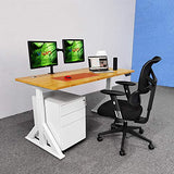VWINDESK VJ205 Electric Height Adjustable Sitting Standing Desk Frame Sit Stand - Dual Motors 3 Stages Motorized Desk Base Only, White VWINDESK