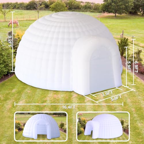 SAYOK 16.5ft Outdoor Portable Inflatable Igloo Dome with Air Blower, Outdoor Dome Tent Portable Night Club Party Tent Event Room for Backyard, Wedding, Event Party SAYOK