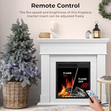 43” Electric Fireplace Mantel Freestanding Electric Fireplace, Remote Control, Adjustable Led Flame, 750W/1500w PEARLWHITE Electactic
