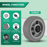 HANDSAMMU 6x2"Heavy Duty Caster Wheels -Industrial Caster Wheels,Rubber Wheels- Set of 4 with up to 2800 LB Capacity Handsammu