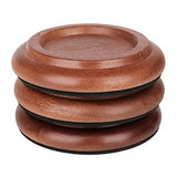 Eison Grand Piano Caster Cups, Solid Sapeliwood Piano Caster with Non-Slip & Anti-Noise Foam Floor Protectors for Hardwood Floor, Set of 3 Eison