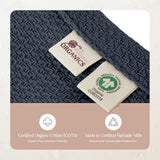 100% Organic Cotton Blanket - GOTS & Fairtrade Certified Organic Cotton Throw Blanket for Bed with Soft Heavy & Breathable Single Knit Weave - Great as Bedspread or Coverlet (Mineral, King/Cal King) Whisper Organics