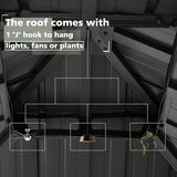 Domi Hardtop Gazebo 8x8FT, Aluminum Outdoor Gazebo with Galvanized Steel Double Roof Canopy, Curtains and Netting Included, Metal Gazebo Permanent Pavilion for Patio, Lawn, Garden, Gray domi outdoor living