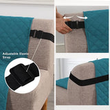 H.VERSAILTEX Reversible Futon Cover Water Repellent Armless Sofa Slipcover Washable Furniture Protector with Adjustable Elastic Strap Anti-Slip Futon Bed Cover for Dogs 70" Width Seat(Dark Teal/Beige) H.VERSAILTEX