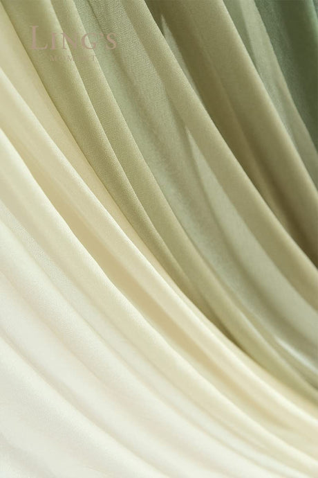 Ling's Moment Easy Hanging Wedding Arch Chiffon Drape 3 Panels White Ivory 26.5ft x 30" w Fabric for Wedding Ceremony Reception Swag Backdrop Home Decor Sheer Curtain Draping Outdoor Decorations Ling's Moment