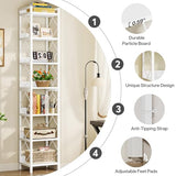 Tribesigns 78.7 Inch Tall Narrow Bookshelf - 7-Tier Freestanding Storage for Small Spaces Tribesigns