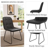 HIPIHOM 45.3 Inch Round Dining Table Set for 4, Mid Century Modern MDF Coffee Set for Dining Room Kitchen Apartment (Dark Walnut Table + 4 U-Shaped Black Chairs) HIPIHOM