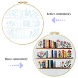 JOZYSH 8'' Flowers Embroidery Kit for Beginners Stamped Books and Flowers Pattern Embroidery Kit Cross Stitch Kit Embroidery Starter Kit with Instructions, Embroidery Hoops for Home Ofiice Decor