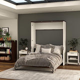 Bestar Lumina 68W Queen Murphy Bed in White Chocolate, Sleeping Arrangement for Multipurpose Room Bestar