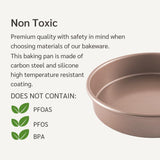 HAPPIELS Non Toxic Nonstick 9 inch Round Cake Pans Set of 2 | Quality Non Stick 9 inches Layer Circle Cake Pan 2 inches Deep | Best 9in Baking Pan PFOA, BPA free Nontoxic | 9inch 9inches Cake Pans Set HAPPIELS