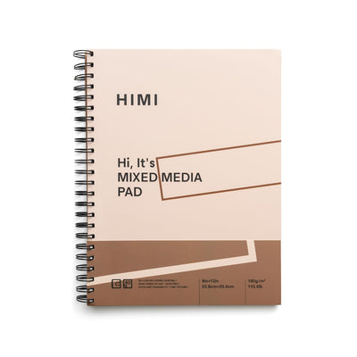 HIMI Mix Media Paper Pad 9X12''(180g/m²) 40 Sheets Mix Paper Pad, Side Wire Bound, Fine Texture, in Gouache Acrylic Art Pad for Sketching, Ink Sketch Book, Art Supplies Drawing Pad Gift (Pink)