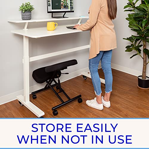ProErgo Pneumatic Ergonomic Kneeling Chair | Fully Adjustable Mobile Office Seating | Improve Posture to Relieve Neck & Back Pain | Easy Assembly | Use in Home, Office & Classroom Stand Steady