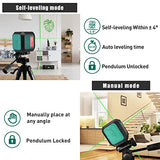 HYCHIKA Laser Level Self Leveling Green Cross Line Lasers Level Tool 50ft Measure Range for Indoor/Outdoor/Construction/DIY/Picture hanging, Battery HYCHIKA BETTER TOOLS FOR BETTER LIFE