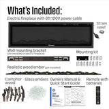 Westinghouse 60 Inch Electric Fireplace Heater, Compatible with Alexa & Google Home, Wall Mount or in-Wall Recessed Fireplace Insert, 24 Hour Timer, Color Changing Flames, 750W/1500W Indoor Heater Westinghouse
