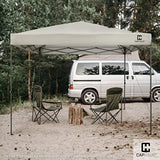 CAPHAUS 12ft x 12ft Patented One-Push Pop Up Outdoor Canopy Tent, Heavy-Duty Commercial Grade w/Central Lock, Portable and Instant Folding Shelter with Wheeled Carry Bag and Weight Bag, White CAPHAUS