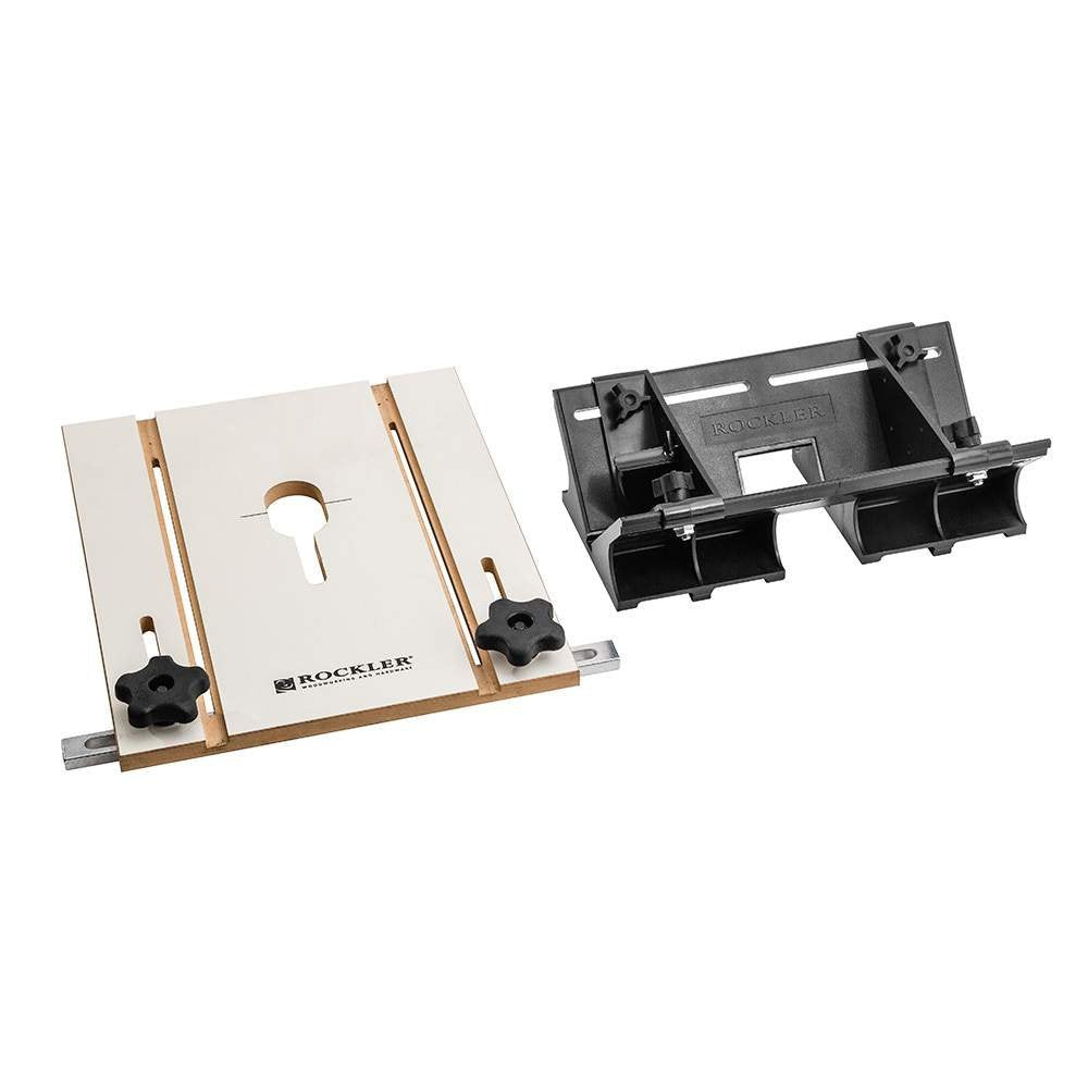 Router Table Spline Jig – Router Jigs and Templates for Small Boxes, Frames – Router Sled Holds Workpiece at 450 Angle - MDF Base w/ABS Sled Box Joint Jig - Fits Standard 3/8'' x 3/4'' Miter  - WoodArtSupply