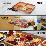 FARBERWARE Build-a-Board Cutting Board with Compartments and Clear Locking Lid for Charcuterie, Snacks, and More-Make it. Take it. Enjoy it, 11x14 Inch, Bamboo Farberware