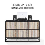 Crosley Furniture Enzo 6 Cube Record Storage Media Player Stand, Vinyl Records Holder, Black Crosley Furniture