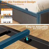 OURPIC Queen Bed Frame, 2-Tier Storage Headboard & 6 Drawers, PU Leather Upholstered Queen Size Platform Bed with Charging Station and LED Lights, No Box Spring Needed, Noise Free OURPIC