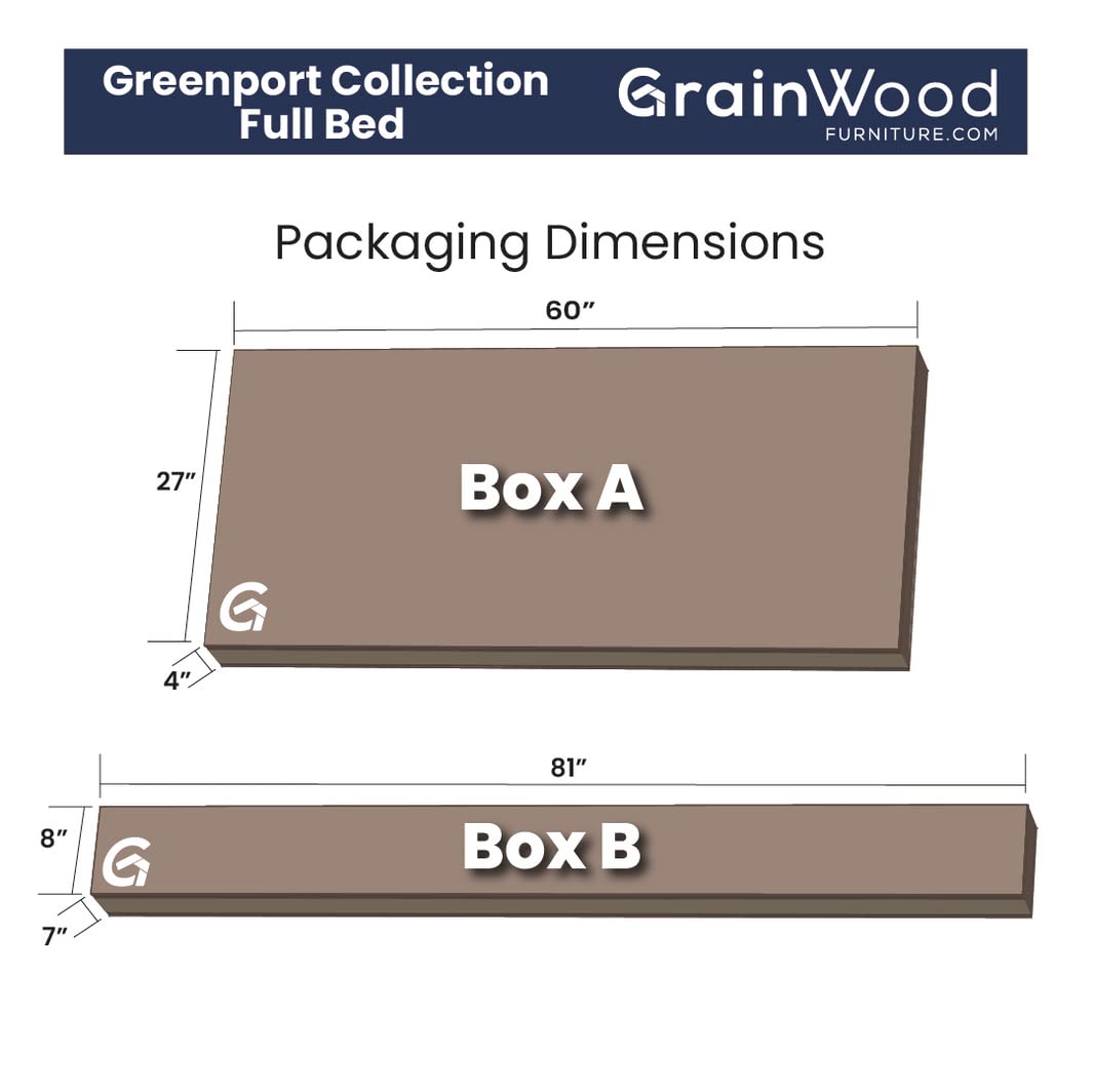 Grain Wood Furniture Greenport Solid Wood Platform Bed, Full Size, Brushed Driftwood Grain Wood Furniture