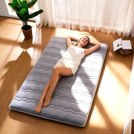 jzbearapt Premium Foam Japanese Floor Mattress Futon Mattress,100% High Density Comfortable Foam,Thicken Tatami Mat Sleeping Pad,Portable Kids Adults Sleeping Mats for Guest Room, Dormitory jzbearapt