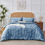 Kozyhvn Floral Comforter Set Full Blue, Cute Flower Bed in a Bag Full Boho 7 Pieces, Soft Fluffy Bedding Sets with Comforter, Sheets, Pillowcases & Shams, All Season Kozyhvn