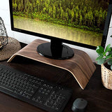 kalibri Wood Monitor Stand Riser - Computer Desk Holder Desktop Dock Wooden Mount Display for PC TV Screen Notebook Laptop - Walnut kalibri
